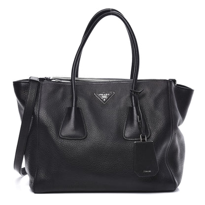 Prada Vitello Daino Twin Pocket Tote Black 1 of 13