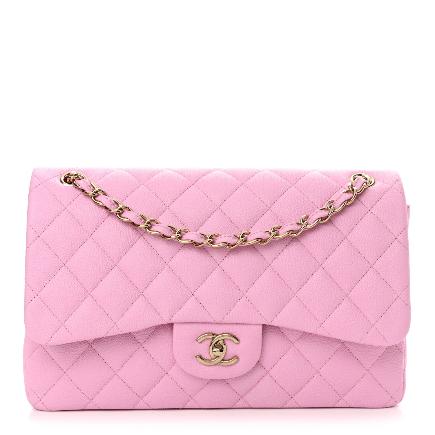 Chanel Caviar Quilted Jumbo Double Flap Pink 1 of 11