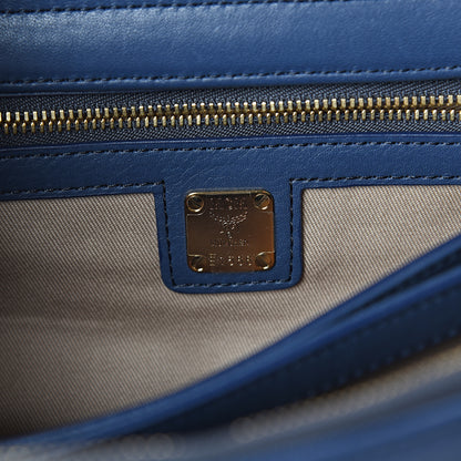 MCM Saffiano Top Handle Tote Blue 5 of 8
