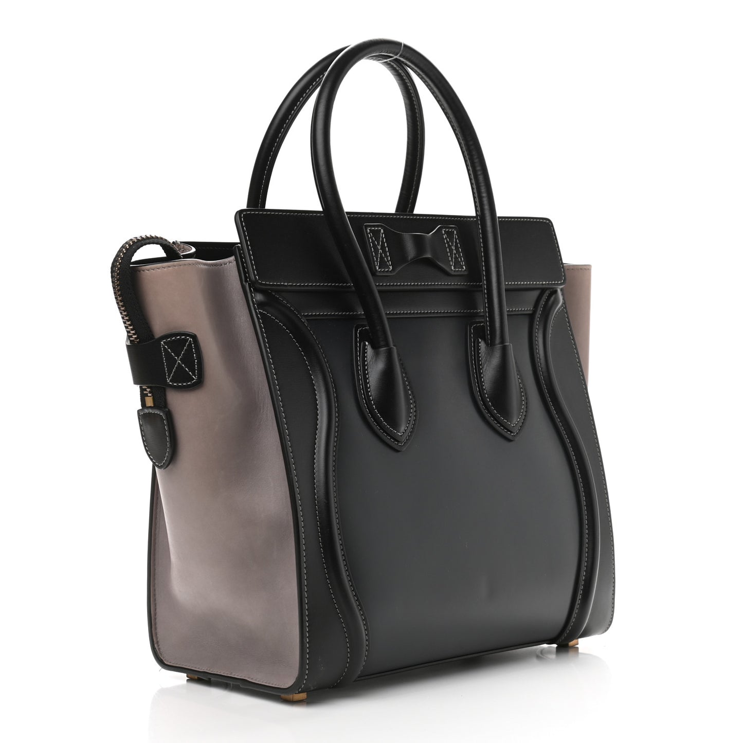 Glazed Calfskin Micro Tri-Color Luggage Dark Blue