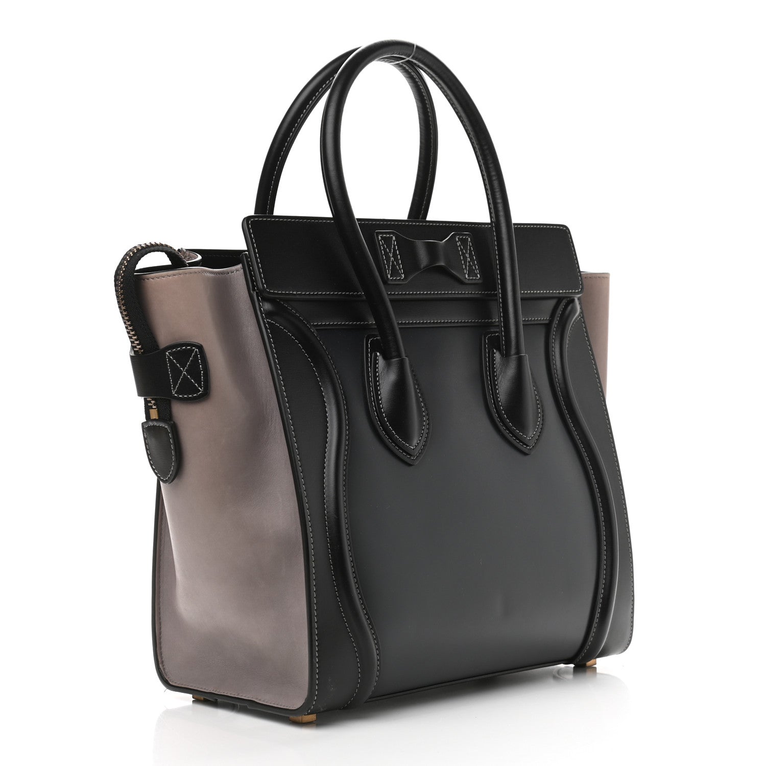 Celine Glazed Calfskin Micro Tri-Color Luggage Dark Blue 3 of 10