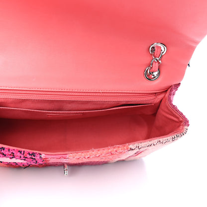 Chanel Tweed Patchwork Jumbo Single Flap Pink 4 of 5