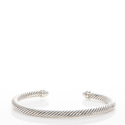 David Yurman Sterling Silver Diamond 5mm Cable Classics Dome Bracelet 3 of 6