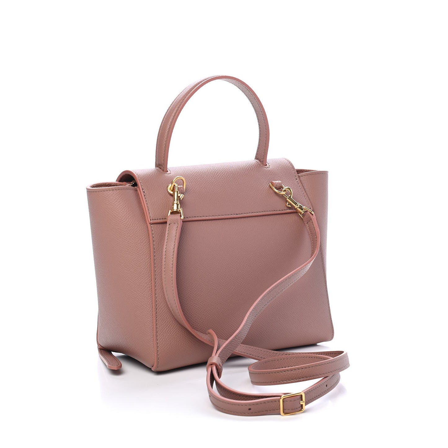 Grained Calfskin Nano Belt Bag Dark Pink