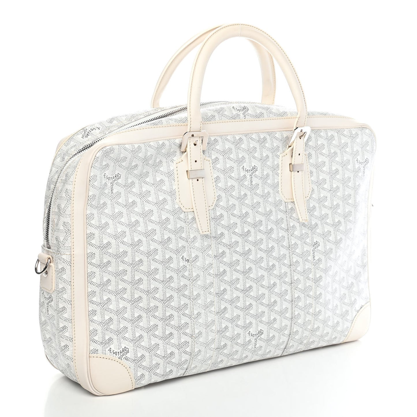 Goyardine Ambassade MM Briefcase White