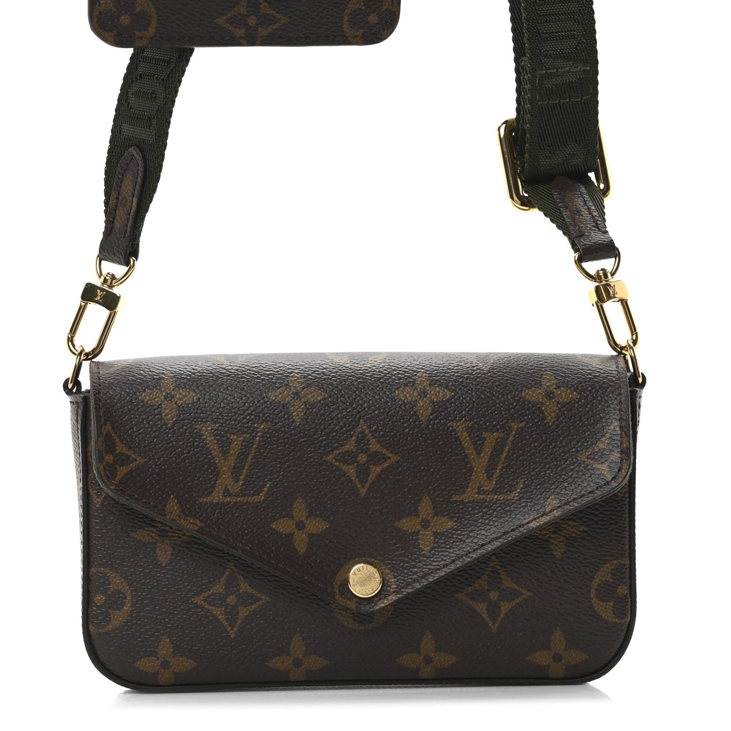 Monogram Felicie Strap & Go Kaki