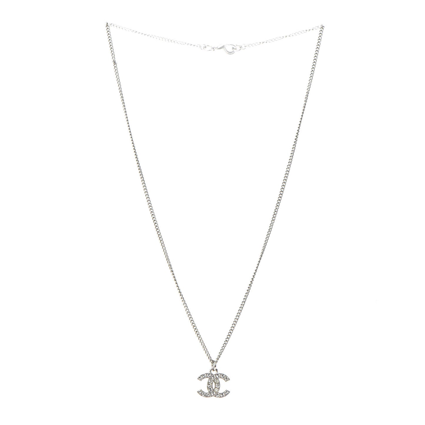 Crystal Timeless CC Necklace Silver