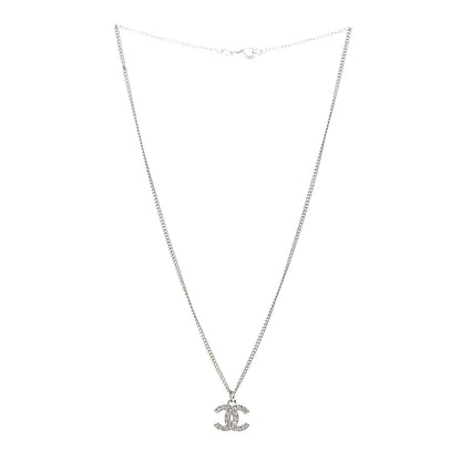 Chanel Crystal Timeless CC Necklace Silver 4 of 6