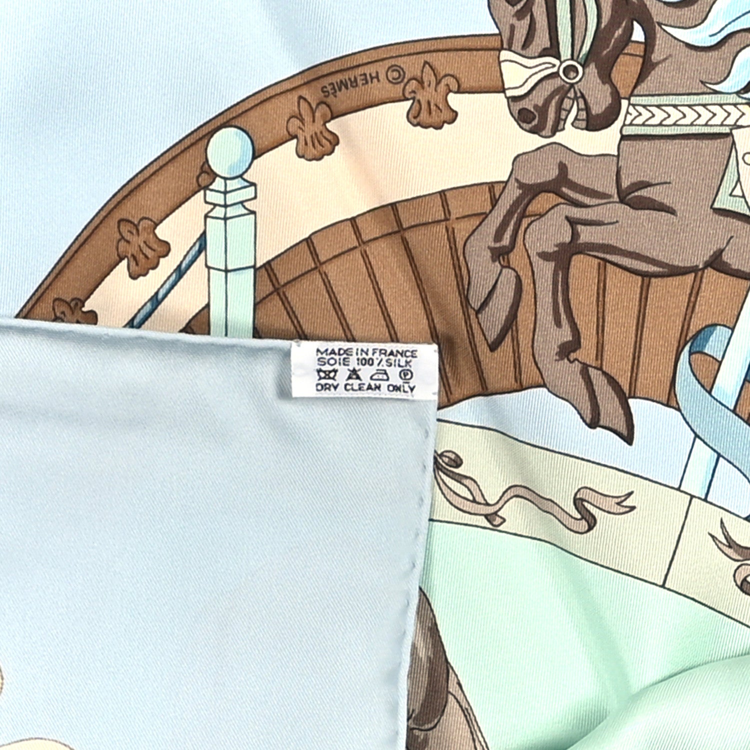 Hermes Silk Musee Vivant du Cheval Chantilly Scarf 90 3 of 3