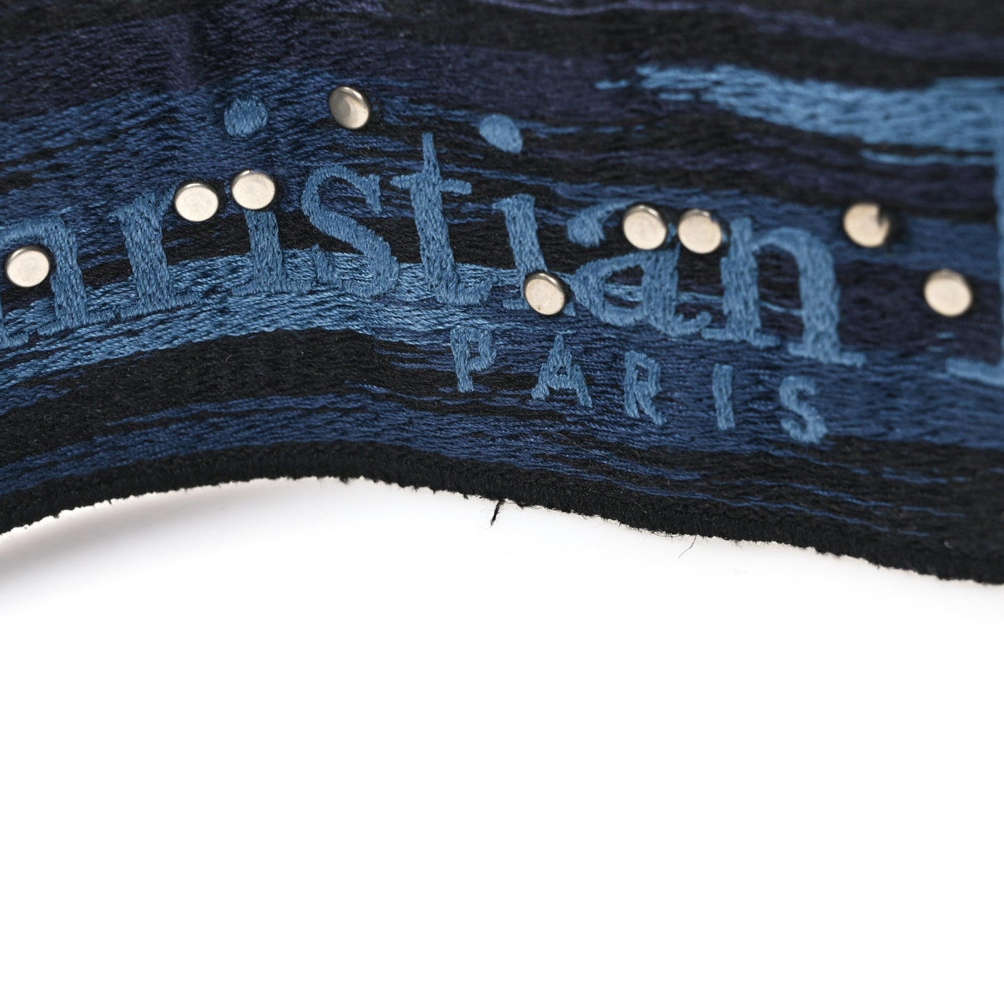 Canvas Embroidered Studded KaleiDiorscopic Adjustable Shoulder Strap Blue