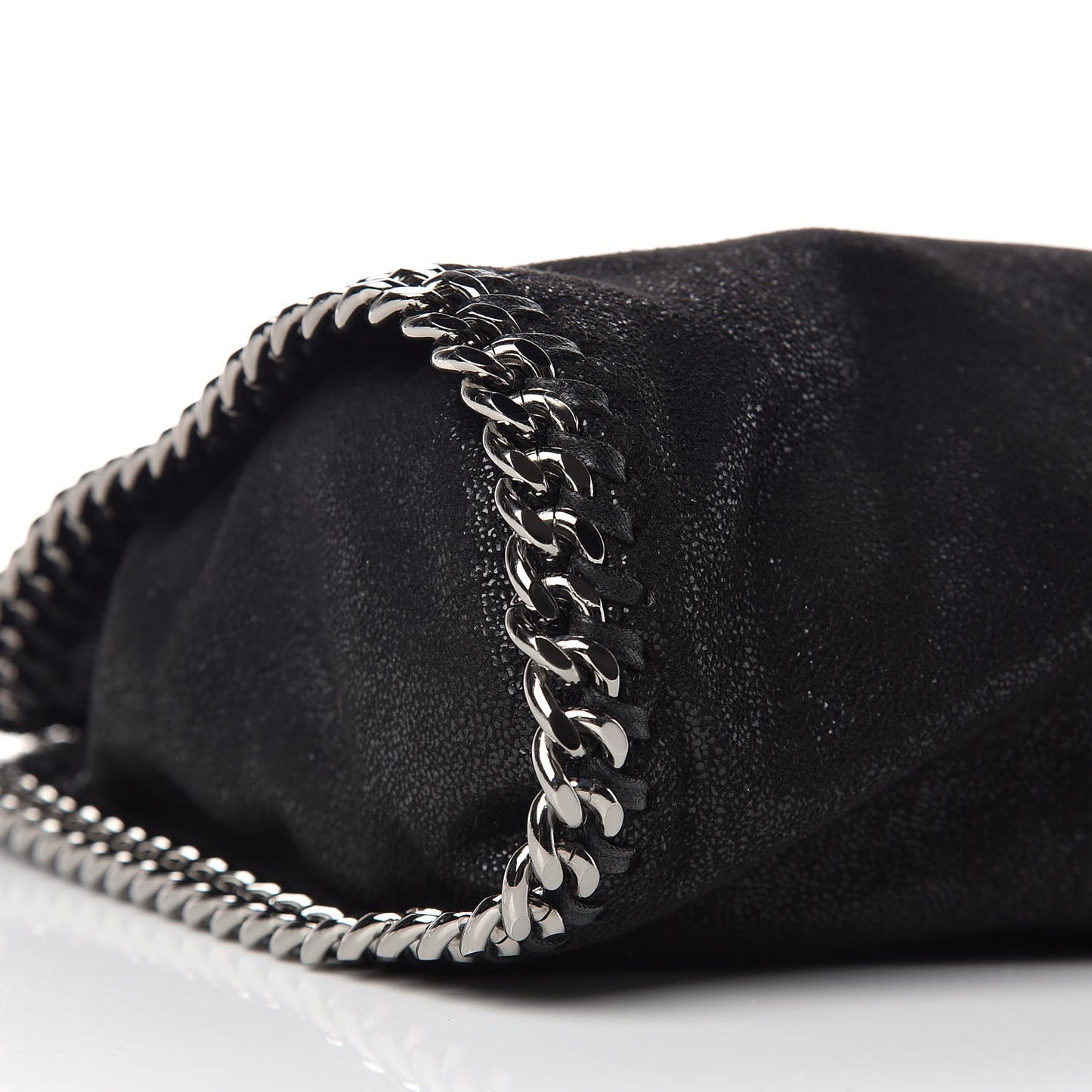 Shaggy Deer Mini Falabella Fold Over Tote Black