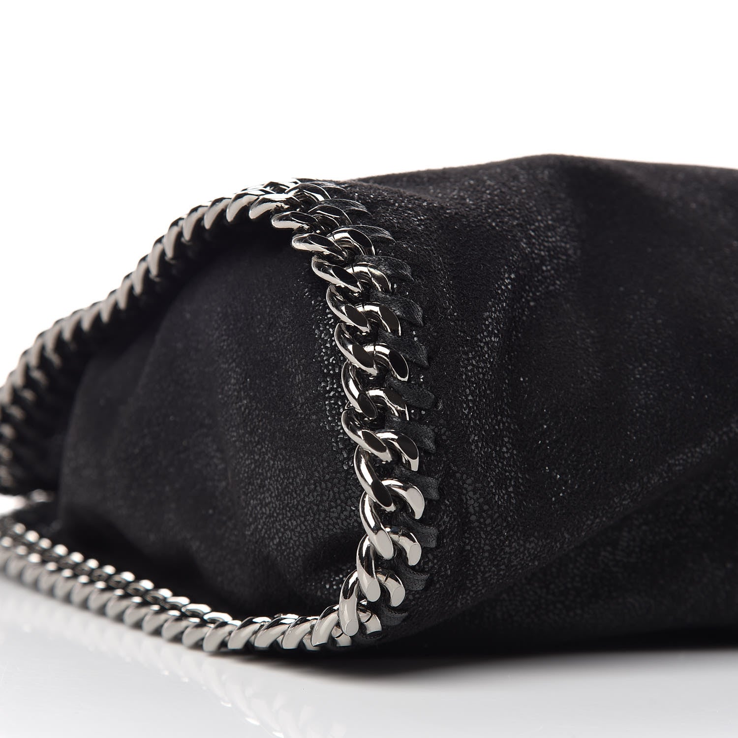 Stella McCartney Shaggy Deer Mini Falabella Fold Over Tote Black 8 of 9