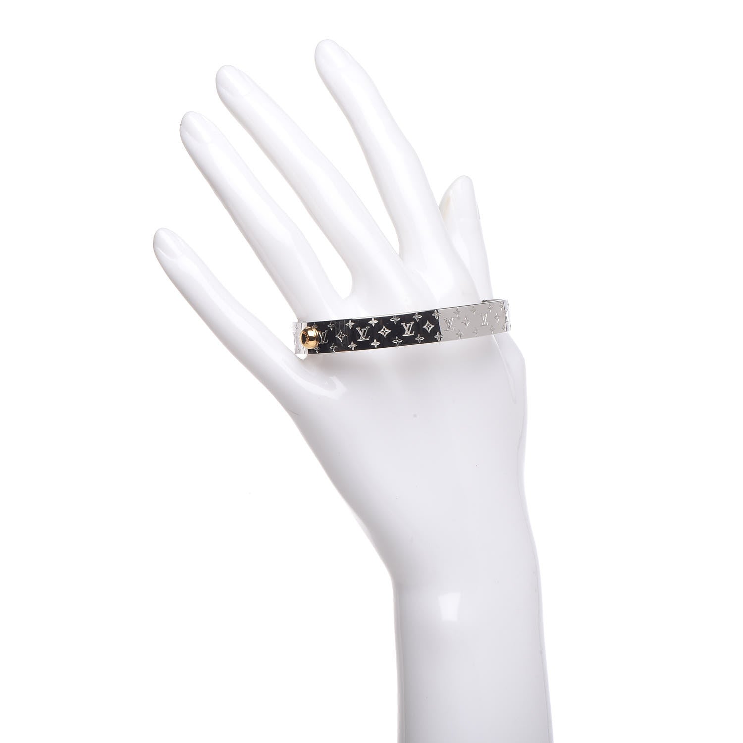 Louis Vuitton Palladium Monogram Nanogram Cuff M 2 of 8