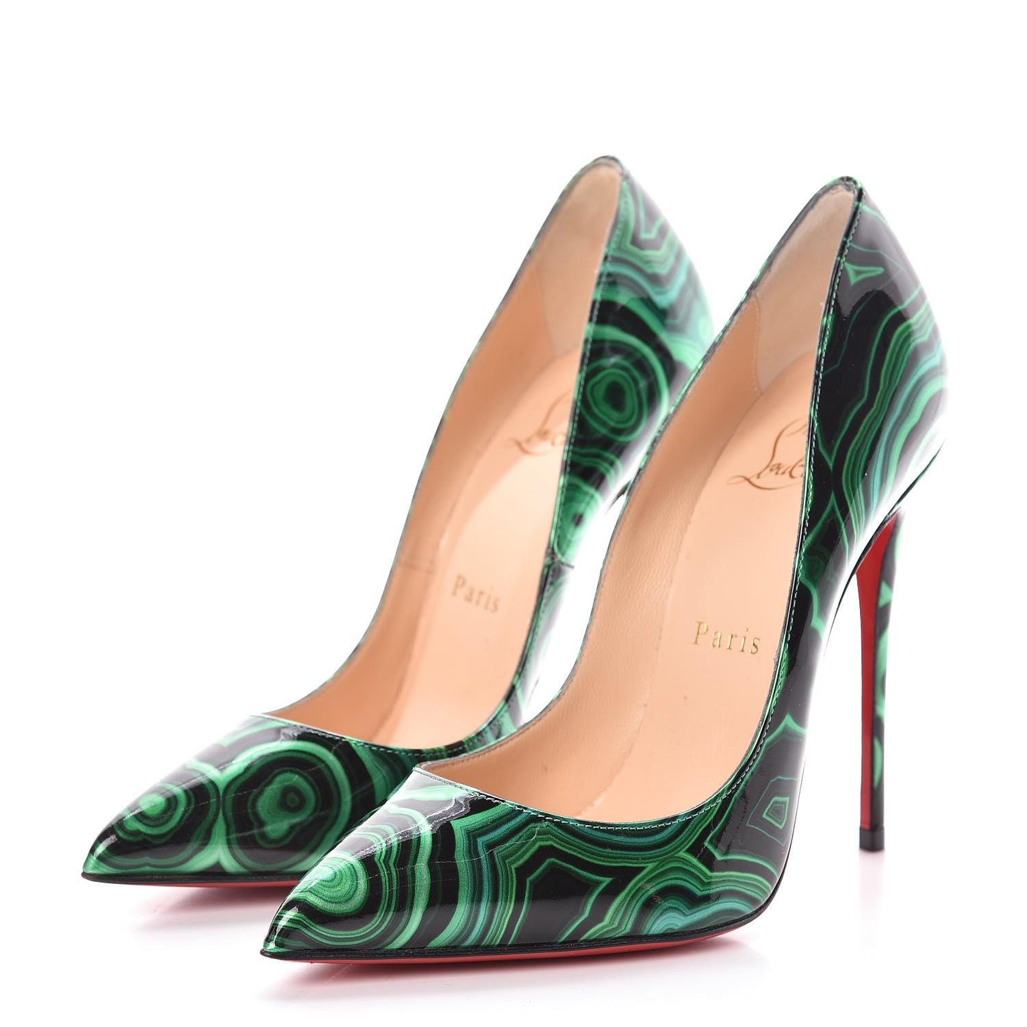 Christian Louboutin Patent Malachite So Kate 120 Pumps 35.5 Vert 3 of 7