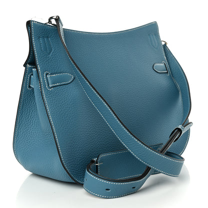 Hermes Taurillon Clemence Jypsiere 28 Blue Jean 3 of 14