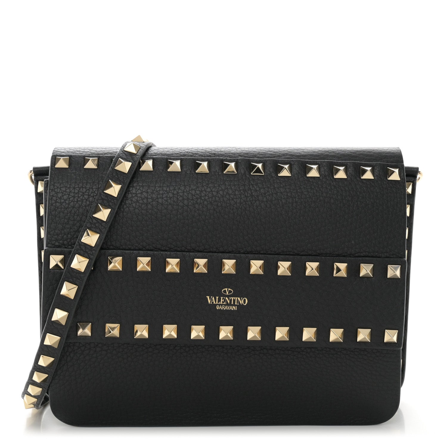Valentino Garavani Vitello Rockstud Side Slip Crossbody Black 1 of 13