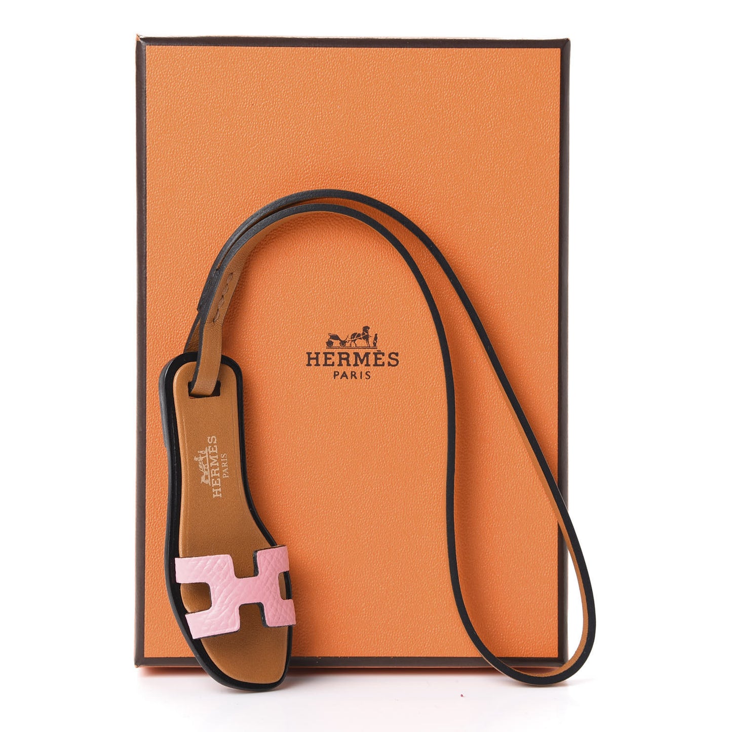 Epsom Butler Calfskin Hunter Oran Nano Bag Charm Rose Confetti Sable