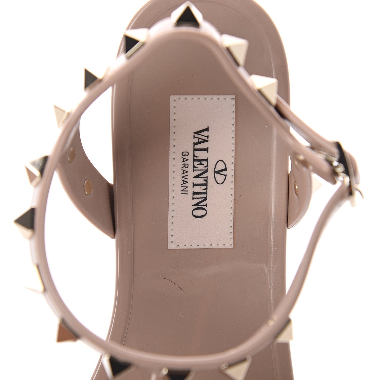 Valentino Garavani PVC Jelly Rockstud Caged Sandals 36 Poudre 6 of 7