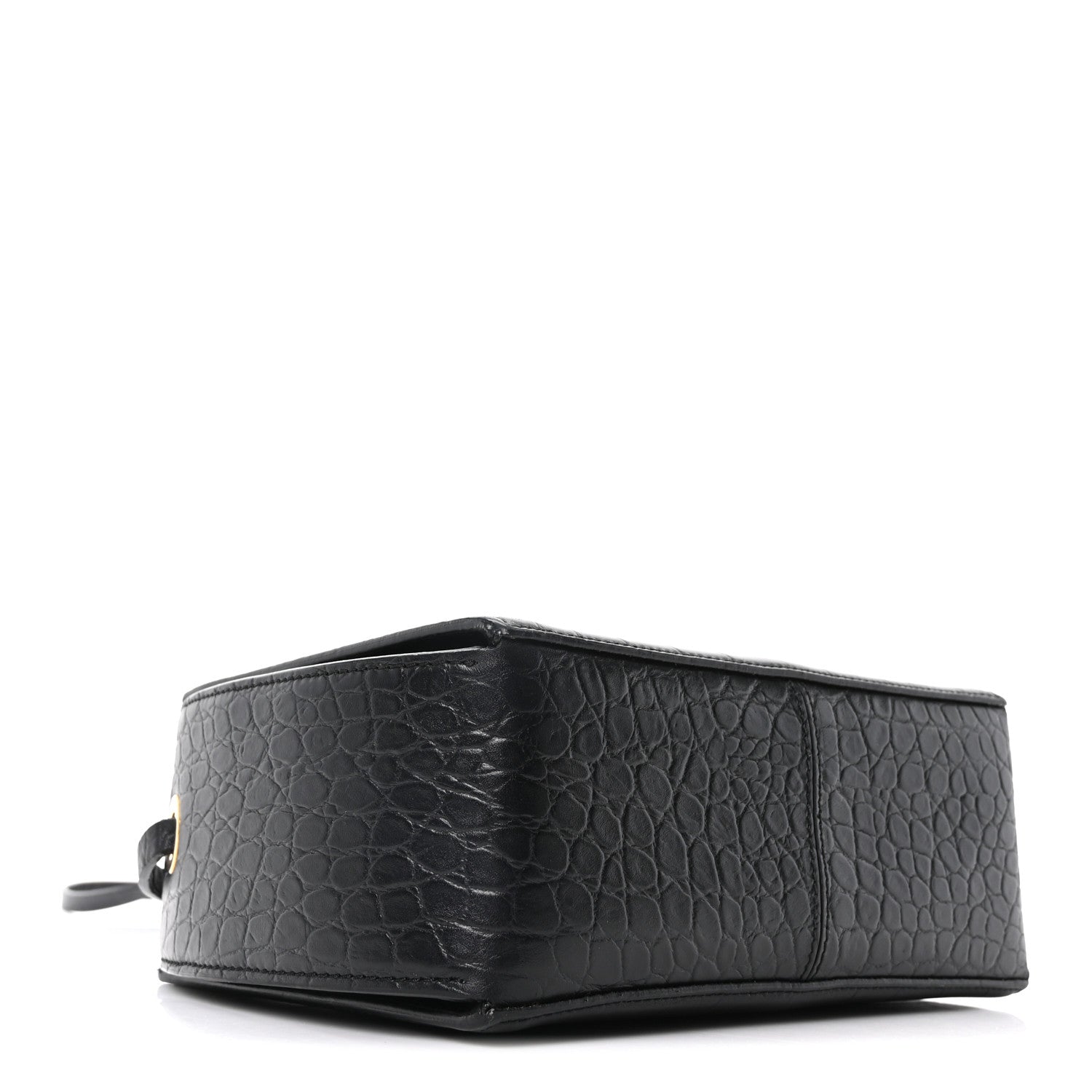 Alexander McQueen Calfskin Crocodile Embossed Box Shoulder Bag 19 Black 4 of 9