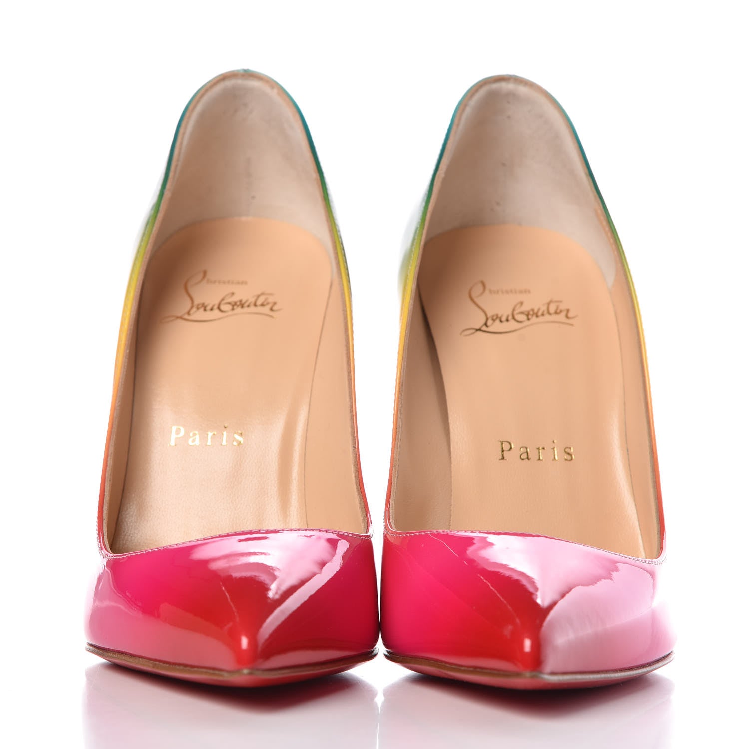 Christian Louboutin Patent Rainbow Pigalle Follies 100 Pumps 35 Multicolor 2 of 8