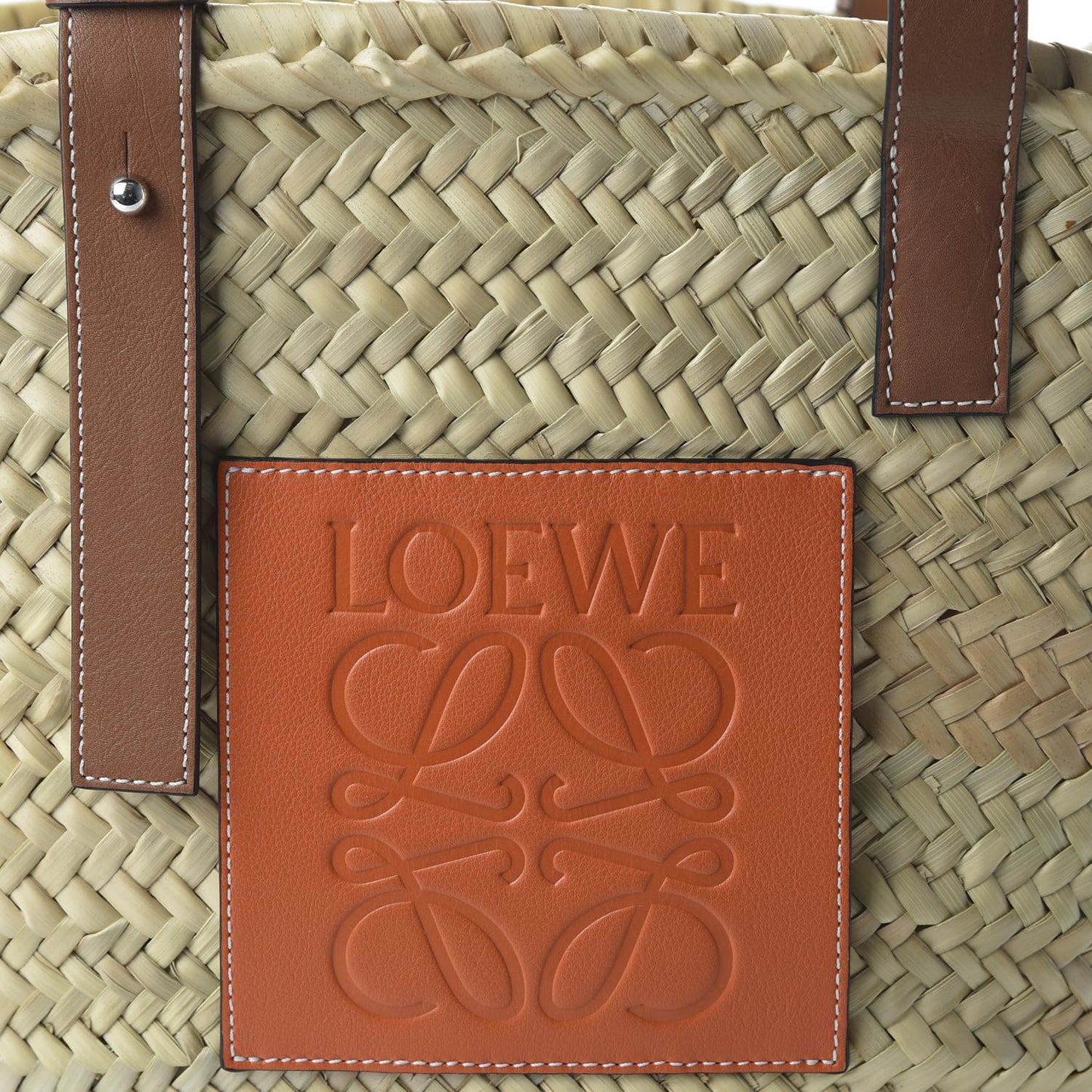 Raffia Basket Tote Bag Natural Tan Orange