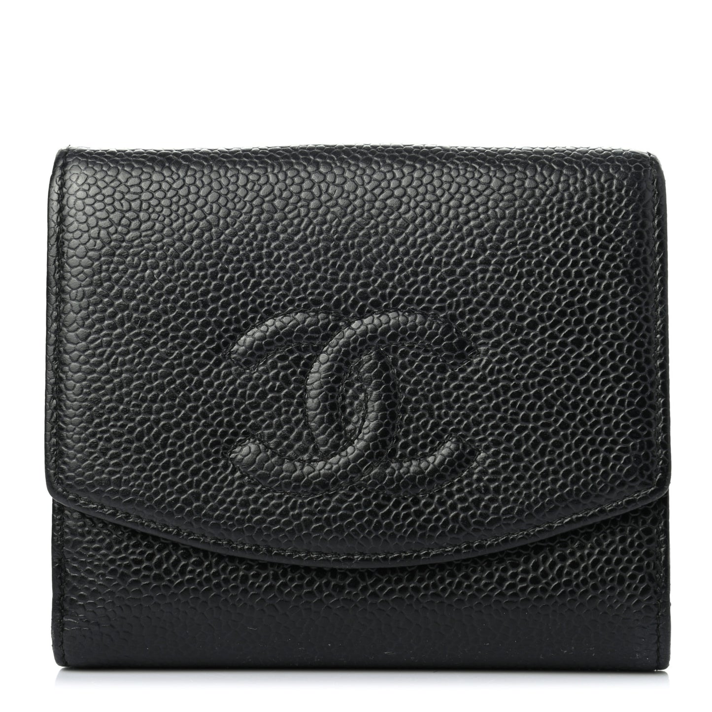 Caviar Timeless CC Compact French Wallet Black