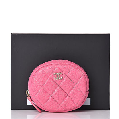 Chanel Iridescent Caviar Quilted Zip Around Classic Coin Purse Pink 8 of 8