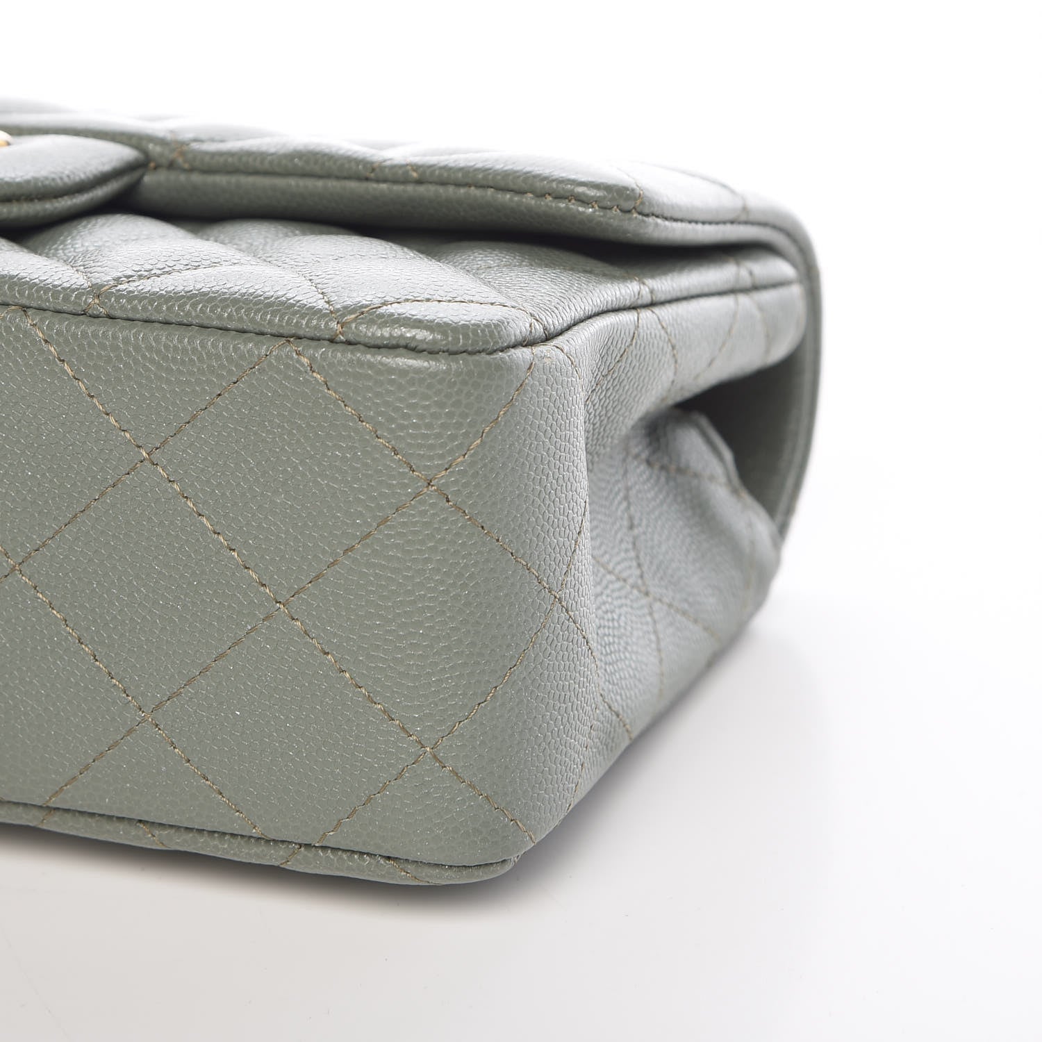 Chanel Iridescent Caviar Quilted Mini Rectangular Flap Green 6 of 9