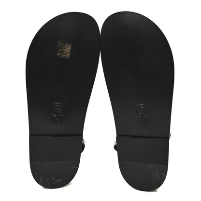 Chanel Grained Calfskin Velcro Dad Sandals 40 Black 5 of 9