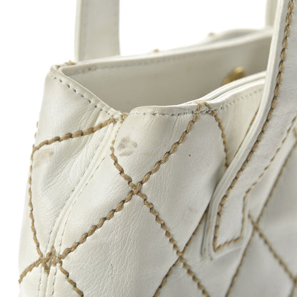 Chanel Calfskin Wild Stitch Tote White 11 of 11