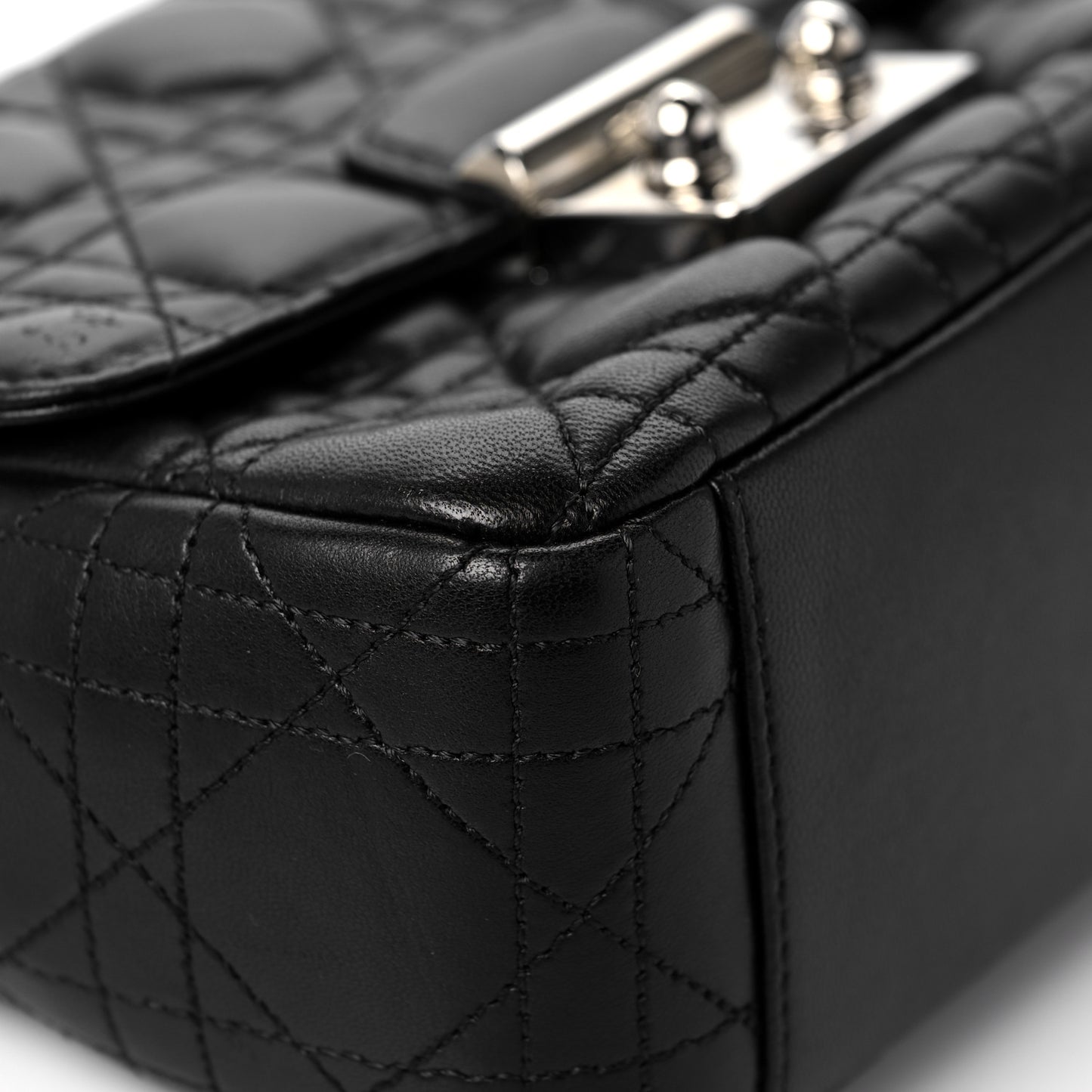 Lambskin Cannage Mini Miss Dior Flap Black