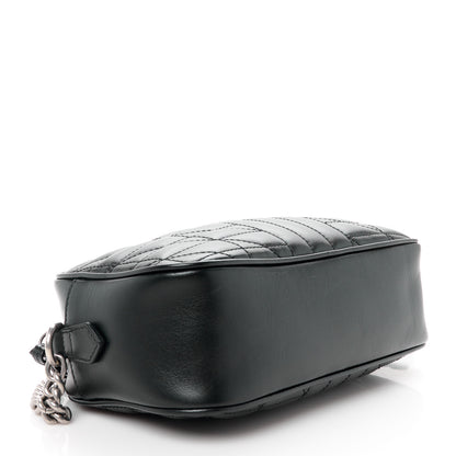 Gucci Calfskin Matelasse Aria Small GG Marmont Chain Shoulder Bag Black 4 of 10