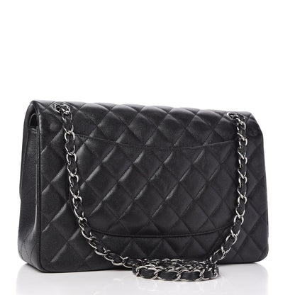 Chanel Iridescent Caviar Quilted Jumbo Double Flap Black 3 of 10