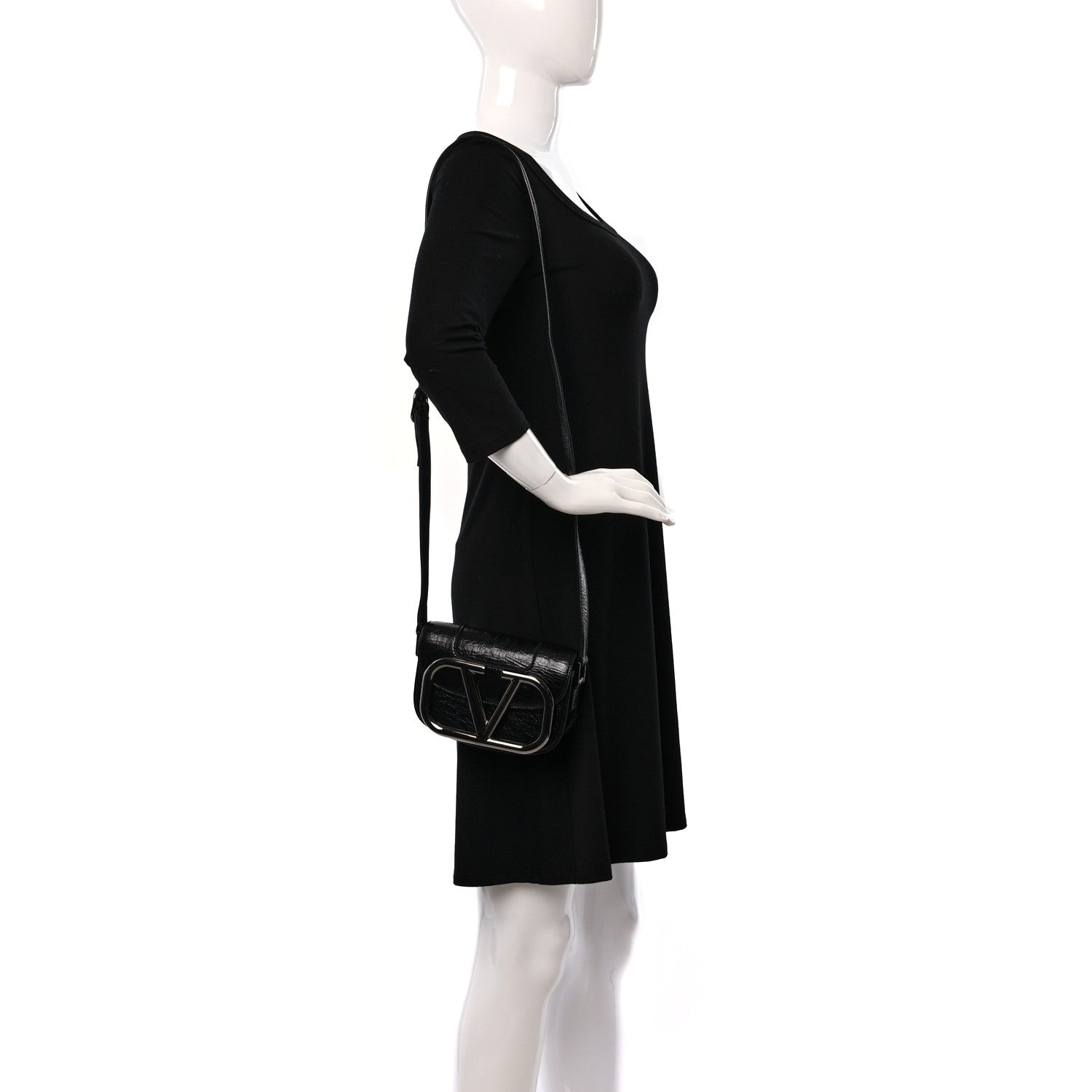 Valentino Garavani Brushed Calfskin Small Supervee Crossbody Bag Black 2 of 8