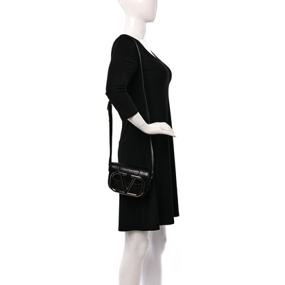 Valentino Garavani Brushed Calfskin Small Supervee Crossbody Bag Black 2 of 8