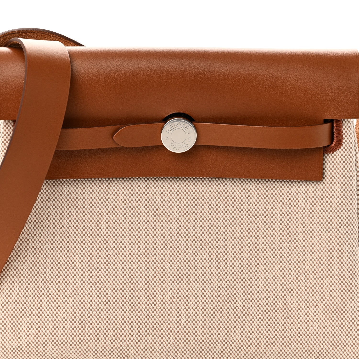 Hermes Military Toile Vache Hunter Herbag Zip Retourne 20 Ecru Beige Fauve 8 of 11