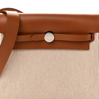 Hermes Military Toile Vache Hunter Herbag Zip Retourne 20 Ecru Beige Fauve 8 of 11