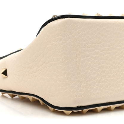 Valentino Garavani Pebbled Calfskin Small Rockstud Flip Lock Shoulder Bag Light Ivory 8 of 9