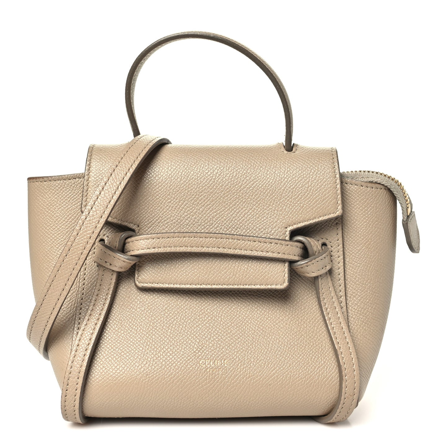 Grained Calfskin Pico Belt Bag Light Taupe