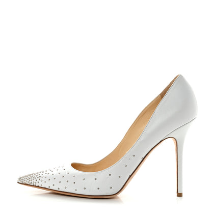 Jimmy Choo Calfskin Studded Love Pumps 41 Latte Silver 1 of 8