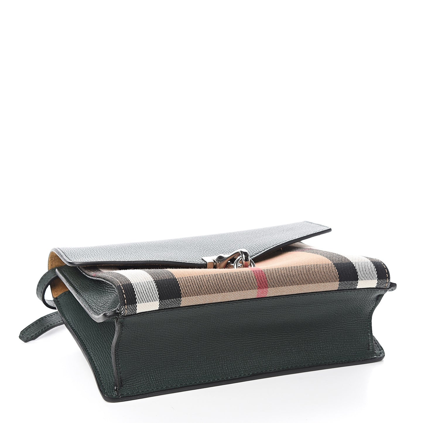 Derby Calfskin House Check Small Macken Crossbody Bag Dark Bottle Green