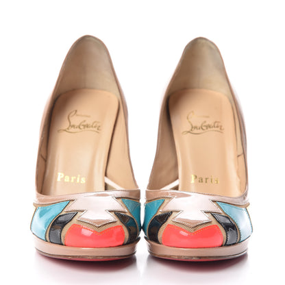 Christian Louboutin Patent Fluo Specchio Astrogirl 120 Pumps 35 Nude 2 of 13