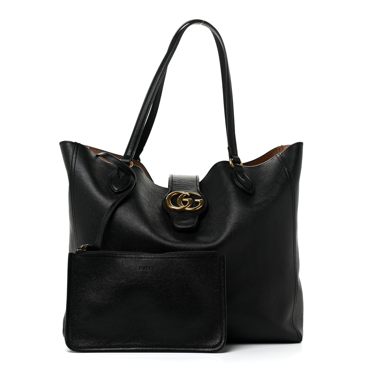 New Sakai Calfskin Lux Medium Dahlia Tote Black