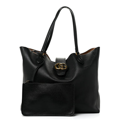 Gucci New Sakai Calfskin Lux Medium Dahlia Tote Black 1 of 15