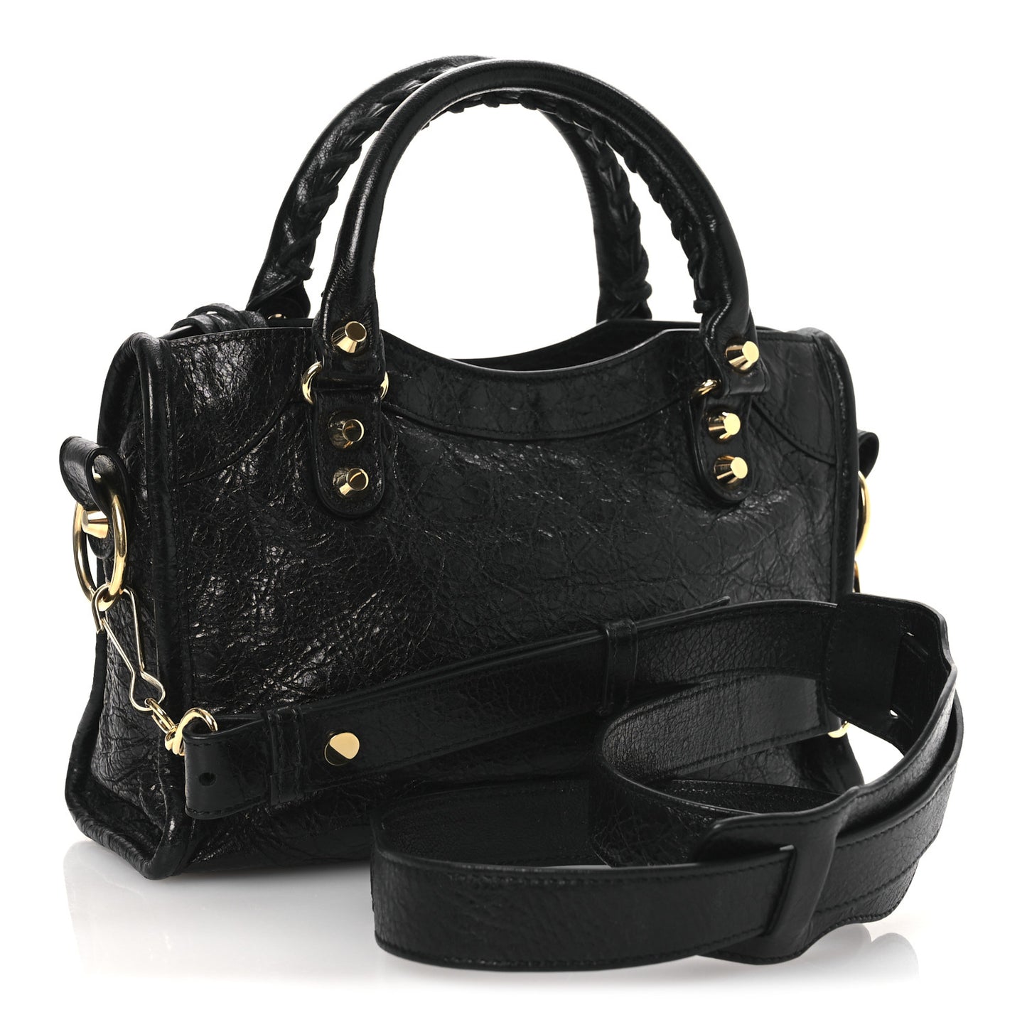 Agneau Classic Gold Hardware Mini City Black