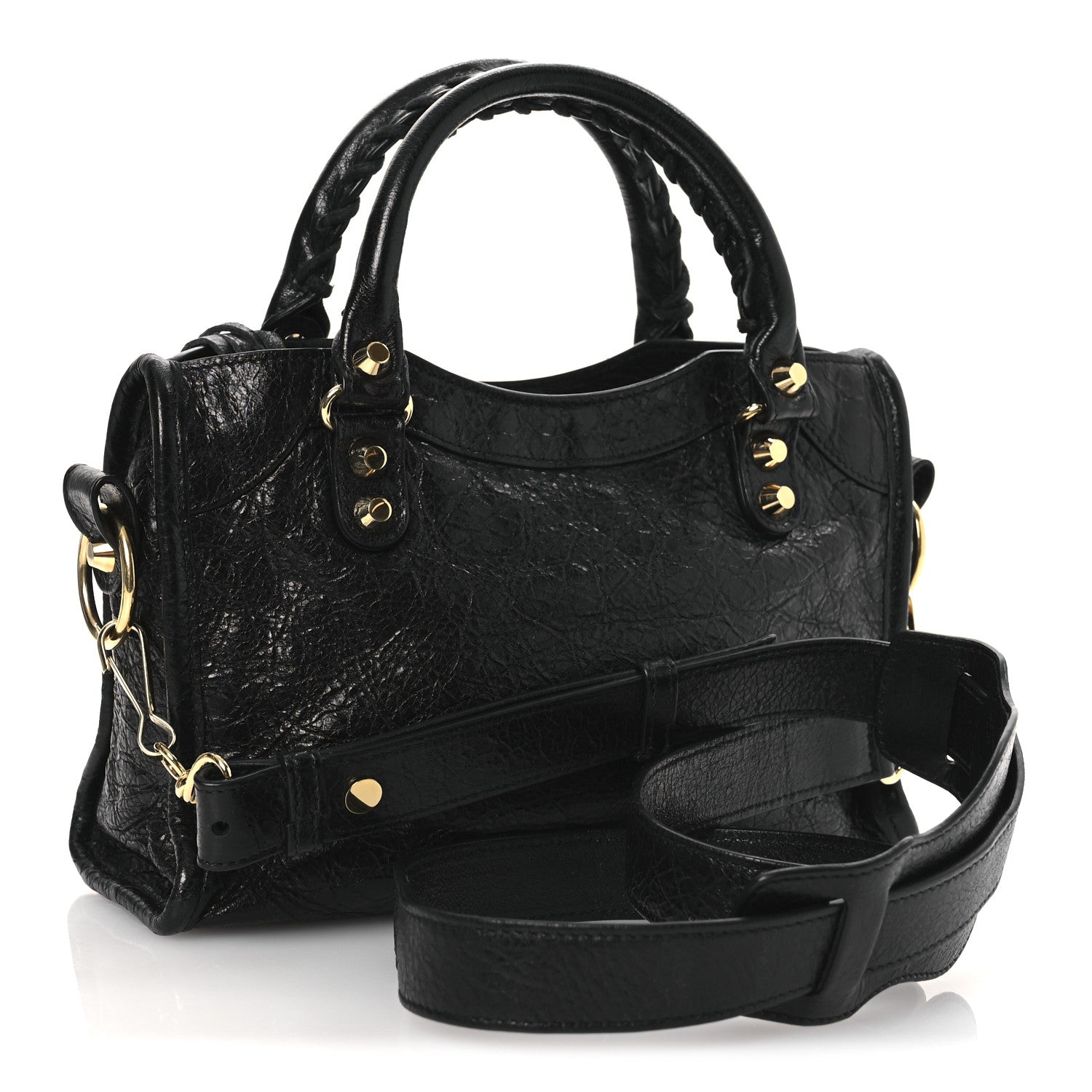 Balenciaga Agneau Classic Gold Hardware Mini City Black 4 of 12