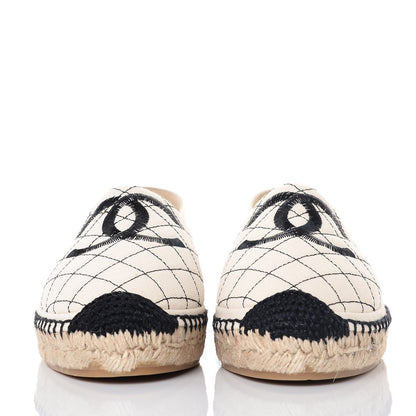 Chanel Fabric Biarritz CC Espadrilles 40 Beige Black 2 of 12