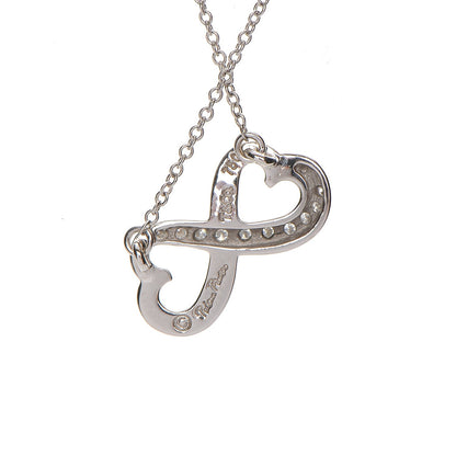 Tiffany 18K White Gold Diamond Paloma Picasso Double Loving Heart Necklace 7 of 11