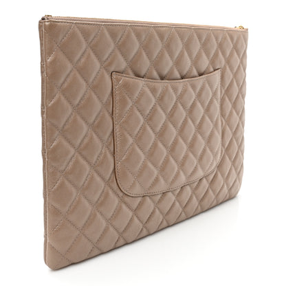 Chanel Iridescent Lambskin Quilted Medium Cosmetic Case Ivory 3 of 7