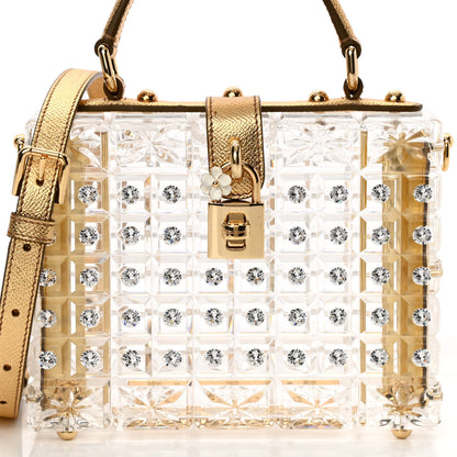 Dolce & Gabbana Plexiglass Bohemia Box Bag Gold 8 of 13